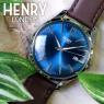 ヘンリーロンドン ナイツブリッジ 39mm ユニセックス 腕時計 HL39-S-0103 ブルー/ブラウンの商品詳細画像