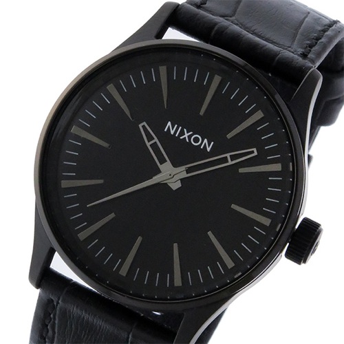 ニクソン セントリー レザー クオーツ ユニセックス 腕時計 A377-1886 ブラック