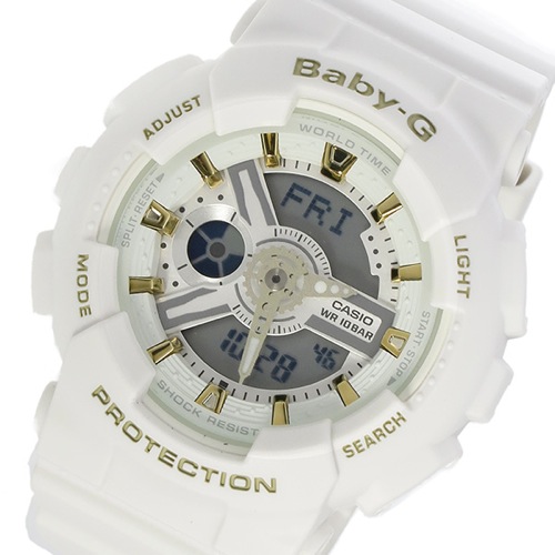カシオ ベビーG  クオーツ レディース 腕時計 BA-110GA-7A1 ホワイト