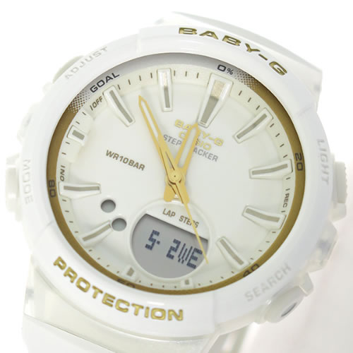 カシオ ベビーG フォーランニング クオーツ レディース 腕時計 BGS-100GS-7A ホワイト/ホワイト
