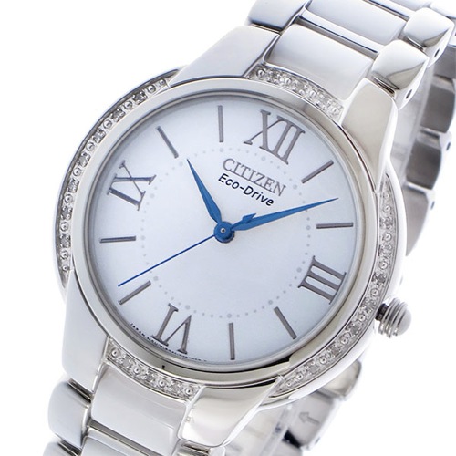 シチズン エコドライブ ソーラー クオーツ レディース 腕時計 EM0170-50A ホワイト
