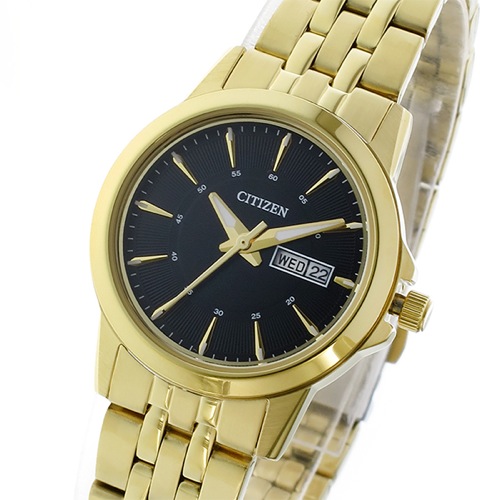 シチズン クオーツ レディース 腕時計 EQ0603-59E ブラック/ゴールド