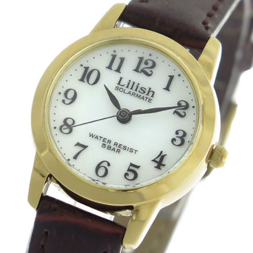 シチズン リリッシュ ソーラー クオーツ レディース 腕時計 H049-104 ホワイト/ブラウン