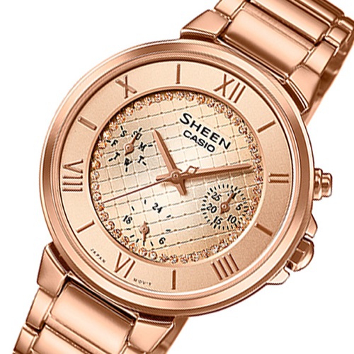 カシオ シーン レディース 腕時計 SHE-3040GJ-9AJF ピンクゴールド 国内正規