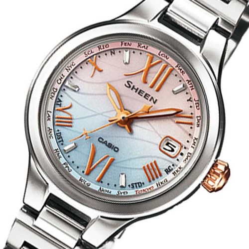 カシオ シーン ソーラー 腕時計 SHW-1700D-7AJF ブルー×ピンク 国内正規