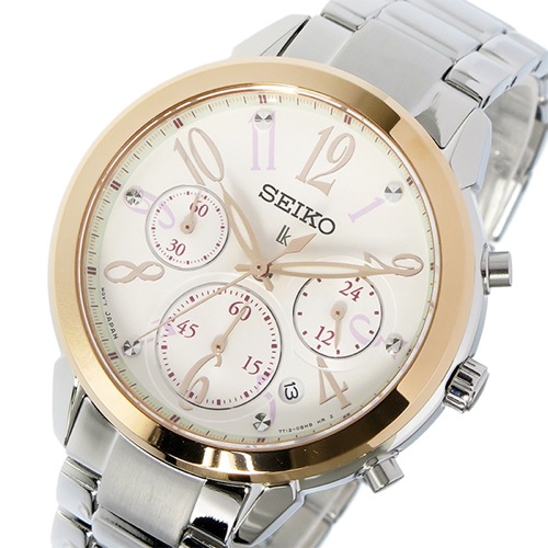 セイコー SEIKO クロノ クオーツ レディース 腕時計 SRW820P1 アイボリー