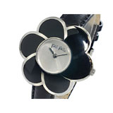 フォリフォリ フラワーモチーフ クオーツ レディース 腕時計 WF5T079SP ブラック×シルバー