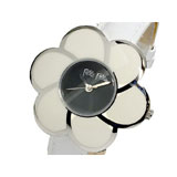 フォリフォリ フラワーモチーフ クオーツ レディース 腕時計 WF5T079SPZ ホワイト×ブラック