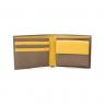 クロミア レディース 二つ折り財布 イタリアレザー 2400027-DS ベージュグレー×イエローの商品詳細画像