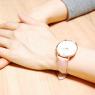 クルース ミニュイ レザーベルト 33mm レディース 腕時計 CL30001 ホワイト/ピンクの商品詳細画像
