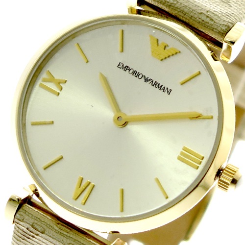 エンポリオアルマーニ EMPORIO ARMANI 腕時計 レディース AR11127 クォーツ シルバー ベージュ