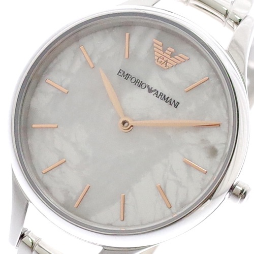 エンポリオアルマーニ EMPORIO ARMANI 腕時計 レディース AR11167 クォーツ ホワイトマーブル シルバー