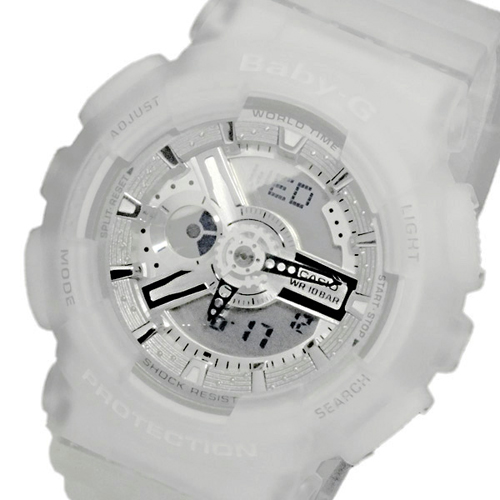 カシオ ベビーG デジタル レディース 腕時計 BA-110-7A2DR スケルトンホワイト