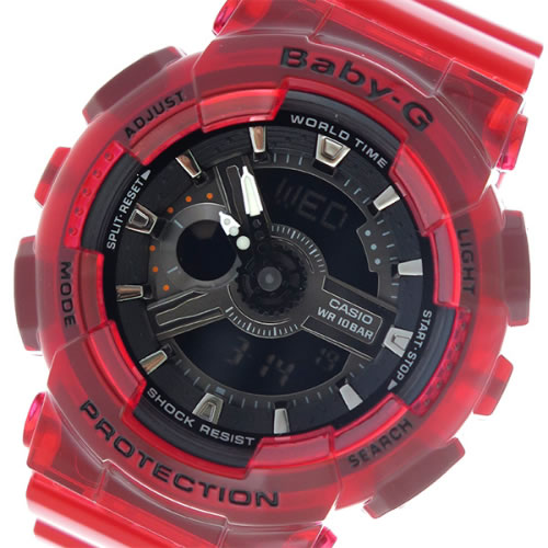 カシオ ベビーG  レディース 腕時計 BA-110CR-4AJF ブラック/レッド