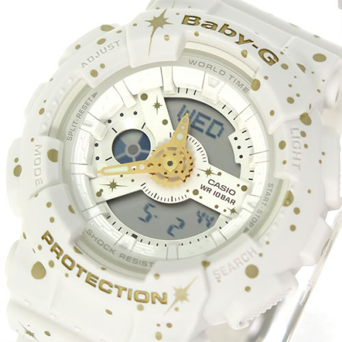 カシオ ベビーG クオーツ レディース 腕時計 BA-110ST-7A ホワイト/ホワイト