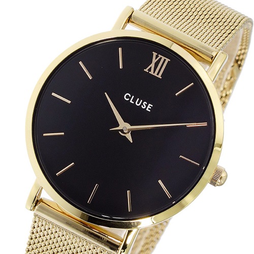 クルース CLUSE ミニュイ メッシュベルト 33mm レディース 腕時計 CL30012 ブラック/ゴールド