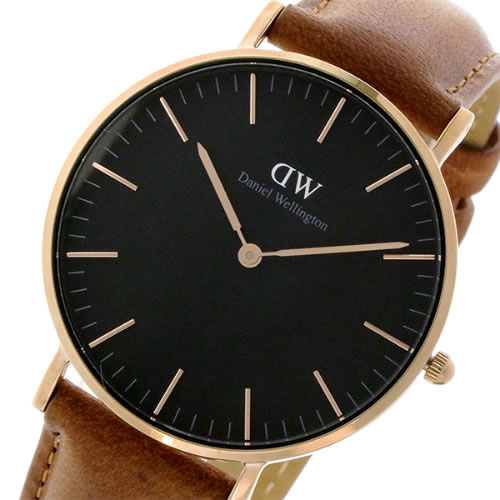 ダニエル ウェリントン クラシック ブラック ダラム/ローズ 36mm ユニセックス 腕時計 DW00100138