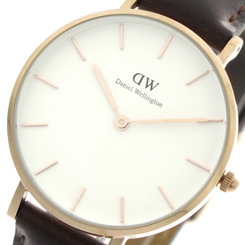 ダニエルウェリントン DANIEL WELLINGTON 腕時計 レディース DW00100171 クォーツ ホワイト ダークブラウン