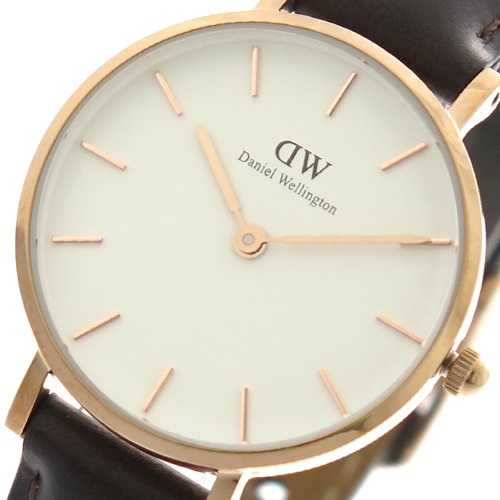 ダニエルウェリントン DANIEL WELLINGTON 腕時計 レディース DW00100227 クォーツ ホワイト ダークブラウン