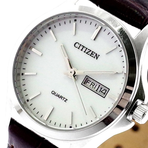 シチズン CITIZEN 腕時計 レディース EQ0591-21A クォーツ ホワイト ブラウン