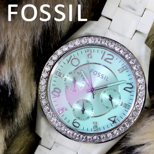 フォッシル FOSSIL クオーツ レディース 腕時計 ES4015 ライトグリーン