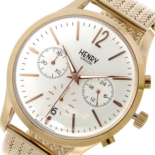 ヘンリー ロンドン クロノ クオーツ レディース 腕時計 HL39-CM-0034 ホワイトシルバー