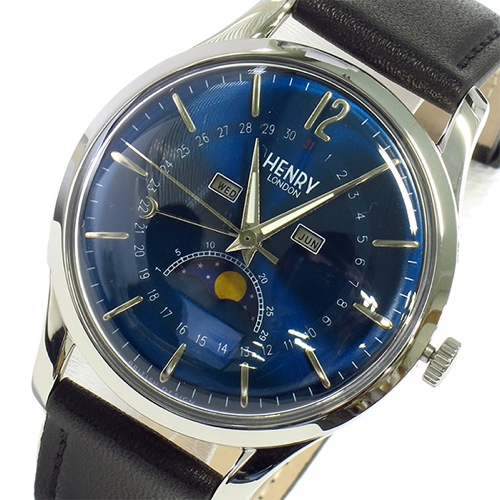 ヘンリーロンドン HENRY LONDON ナイツブリッジ KNIGHTSBRIDGE ユニセックス 39mm 腕時計 HL39-LS-0071 ブルー/ブラック