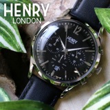ヘンリーロンドン エッジウェア 41mm クロノ ユニセックス 腕時計 HL41-CS-0023 ブラック