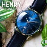 ヘンリーロンドン ナイツブリッジ 41mm ユニセックス 腕時計 HL41-JS-0035 ブルー/ブラック