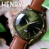 ヘンリーロンドン チズウィック 41mm ユニセックス 腕時計 HL41-JS-0188 モスグリーン/タン
