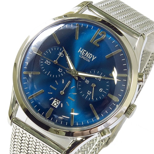 ヘンリーロンドン HENRY LONDON ナイツブリッジ KNIGHTSBRIDGE 40mm クロノ ユニセックス 腕時計 HL41-CM-0037 ブルー/シルバー