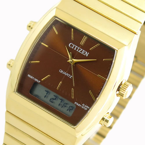 シチズン CITIZEN 腕時計 メンズ レディース JM0542-56X クォーツ ブラウン ゴールド
