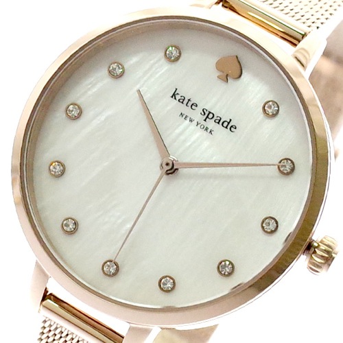 ケイトスペード KATE SPADE 腕時計 レディース KSW1492 クォーツ ホワイト ピンクゴールド