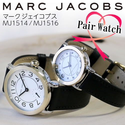 【ペアウォッチ】 マーク ジェイコブス ライリー ホワイト/ブラック 腕時計 MJ1514 MJ1516