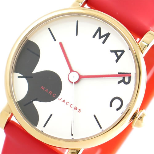 マークジェイコブス 腕時計 レディース MJ1623 クォーツ ホワイト レッド
