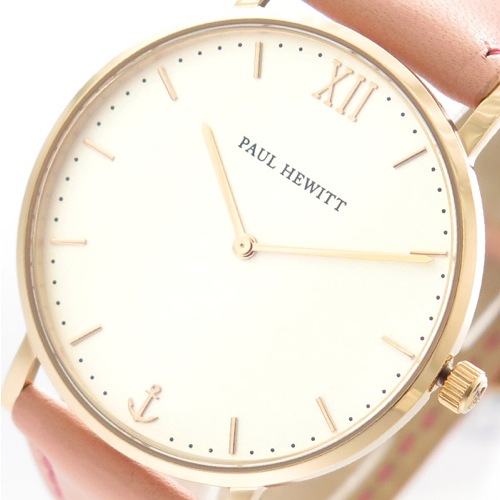 ポールヒューイット PAUL HEWITT 腕時計 メンズ レディース PH-SA-R-ST-W-24S 6453318 セラーライン Sailor Line クオーツ ホワイト ピンク