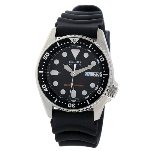 セイコー ダイバー 自動巻き レディース 腕時計 SKX013K ブラック ...