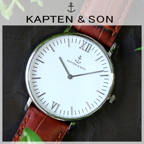 キャプテン&サン 40mm ホワイト/ブラウンクロコレザー レディース 腕時計 SV-KS40WHBRCL