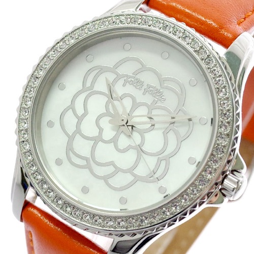 フォリフォリ FOLLIFOLLIE 腕時計 レディース WF15A034SPW-OR SANTORINI FLOWER クォーツ ホワイト オレンジ