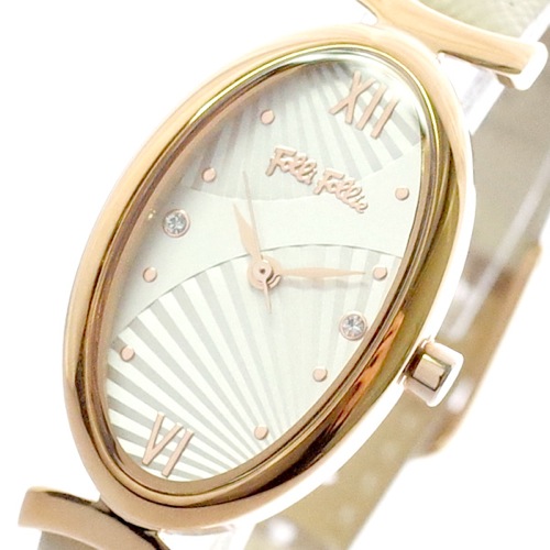 フォリフォリ FOLLIFOLLIE 腕時計 レディース WF16R031SSS-WH LADY BLOOM クォーツ ホワイト ベージュ