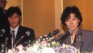 近藤真彦と中森明菜金屏風