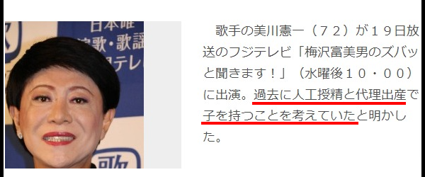 美川憲一の性別と結婚彼女