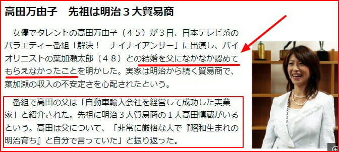 葉加瀬太郎の嫁の実家と離婚