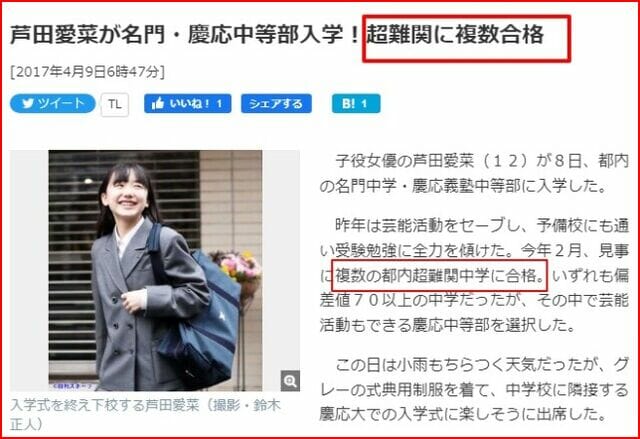 芦田愛菜の進学先は法学部