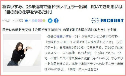 稲森いずみ結婚旦那と彼氏